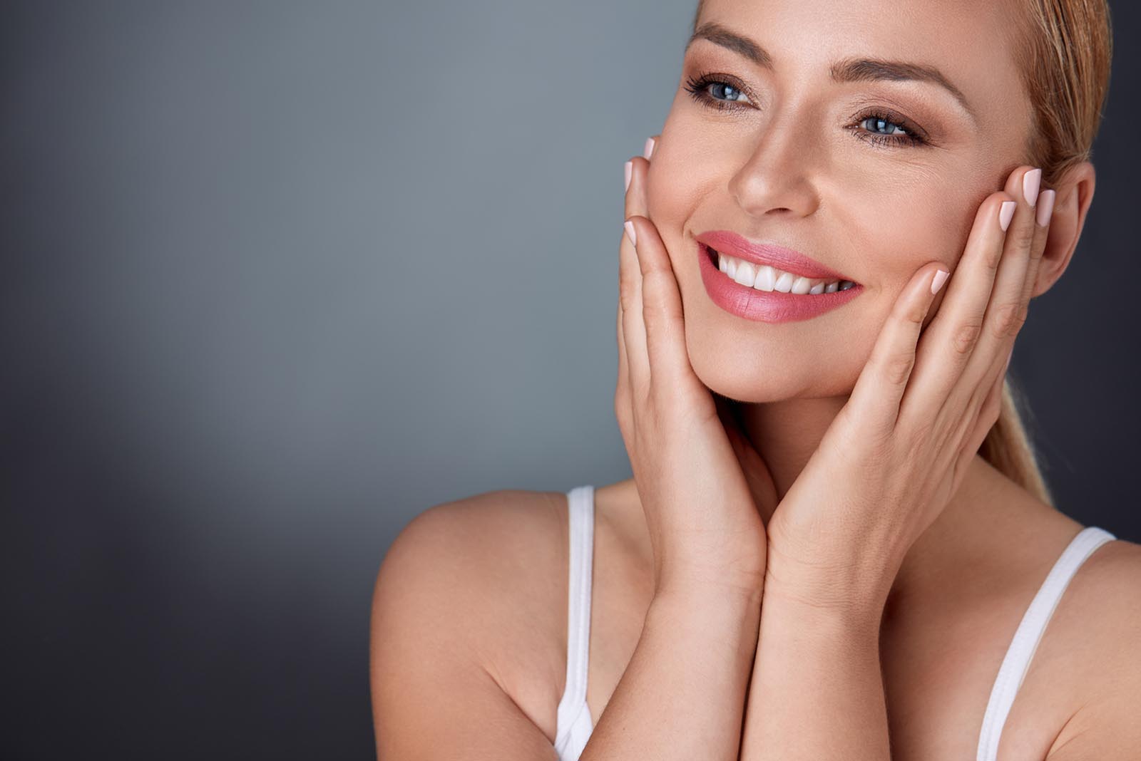 Happy Woman After Dermal Filler At TreatMyWrinkles Southampton Happy Woman After Dermal Filler At TreatMyWrinkles Southampton