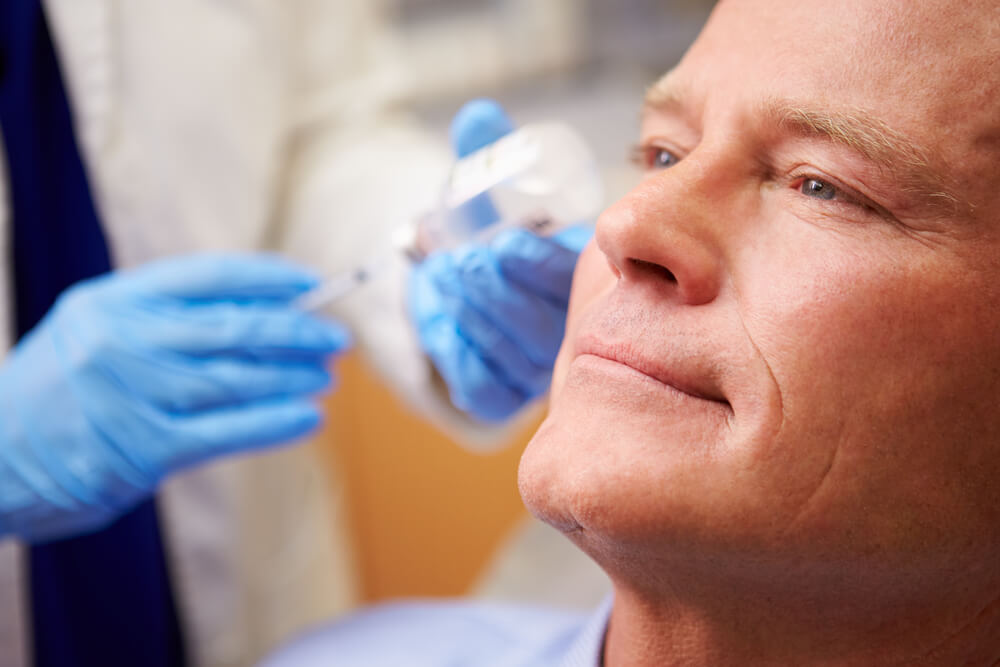 Man Getting Dermal Filler At TreatMyWrinkles Southampton Man Getting Dermal Filler At TreatMyWrinkles Southampton